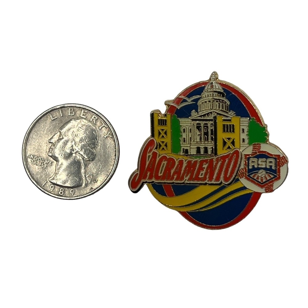 Sacramento‎ ASA Pin Enamel Softball Lapel Hat - Picture 5 of 6